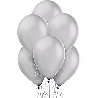 50 Balões Prata 30 cm