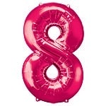balão numero 8 rosa