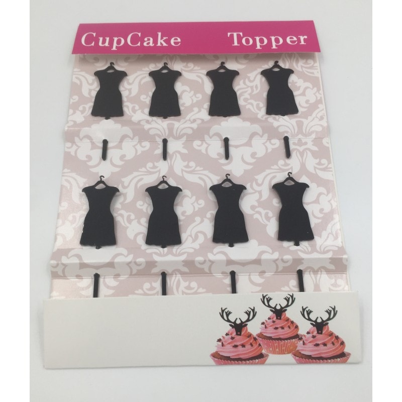 pack 8 cupcake topper acrilico vestido
