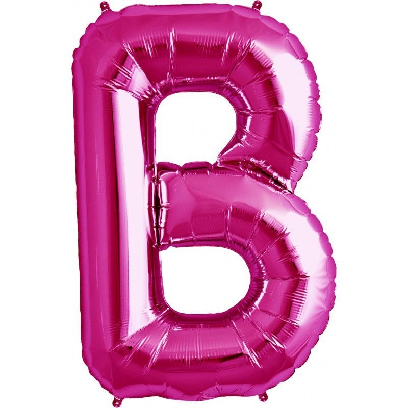 balão foil letra B rosa choque