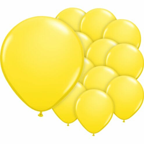 50 balões amarelo limão 30 cm