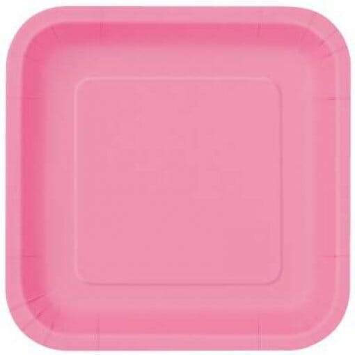 pratos quadrados rosa