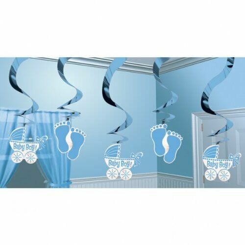 5 Confetis decorativos Baby Shower azul