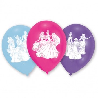 6 baloes princesas disney