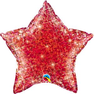 balão foil estrela vermelho glitter
