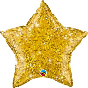 balão foil estrela dourado glitter