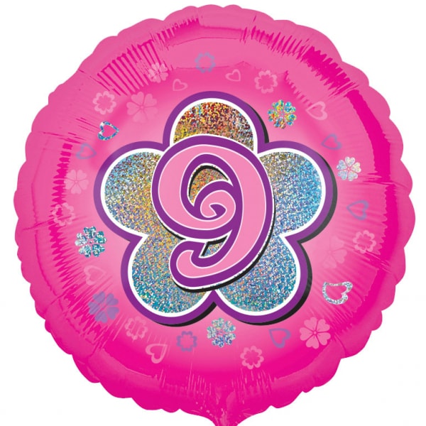 balão aniversario nº 9 rosa