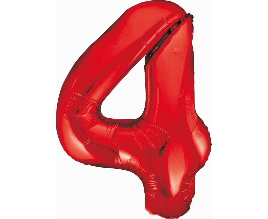 super balão foil nº4 vermelho