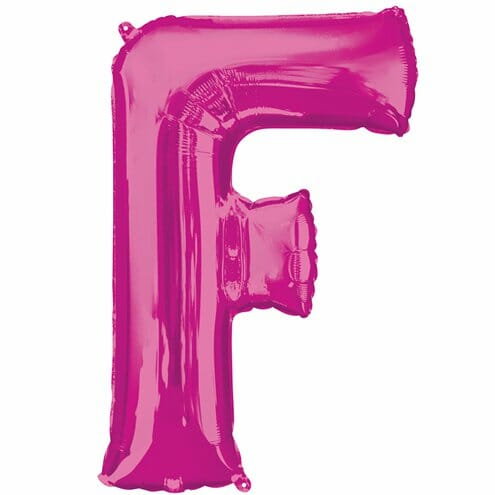 balao letra F rosa