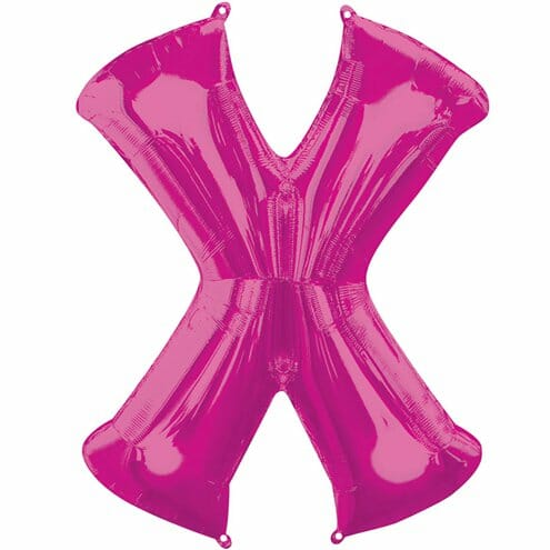 balão letra X rosa