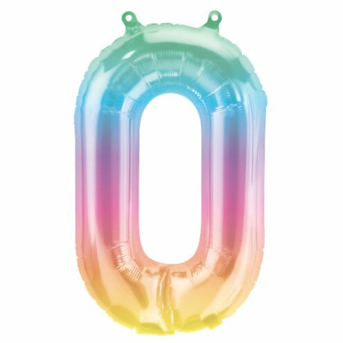 Balão foil nº 0 arco-íris 41 cm
