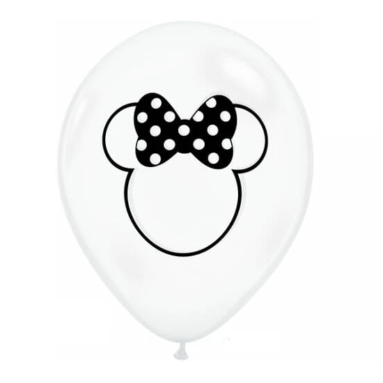 Balão Látex Transparente Minnie Mouse