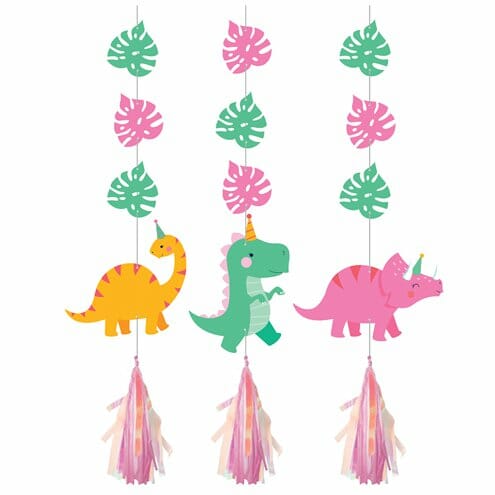 3 decorações de papel Dinossauros 91 cm