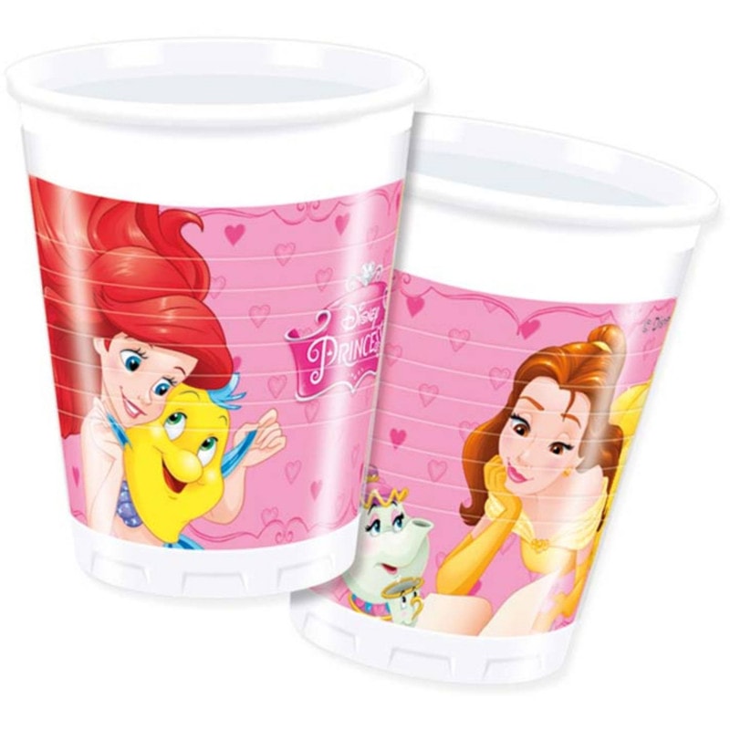 8 Copos Plástico Princesas Disney