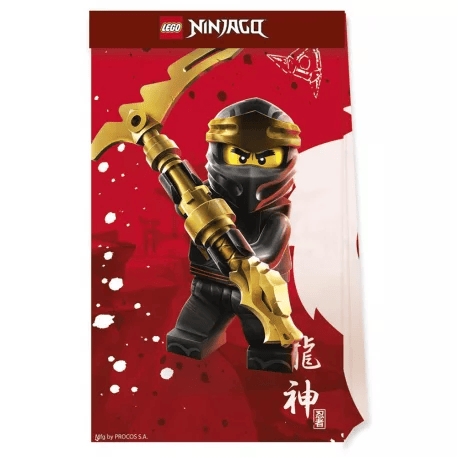 4 Sacos de papel Lego Ninjago