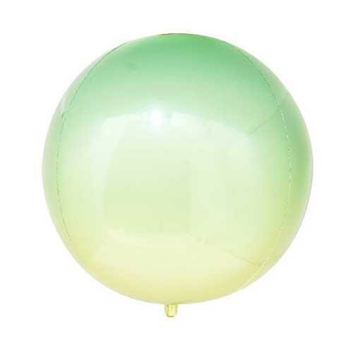 balão foil esfera verde e amarelo