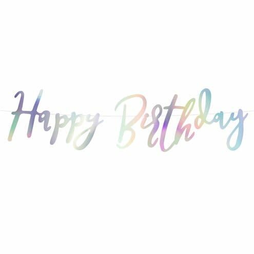 faixa happy birthday iridescente