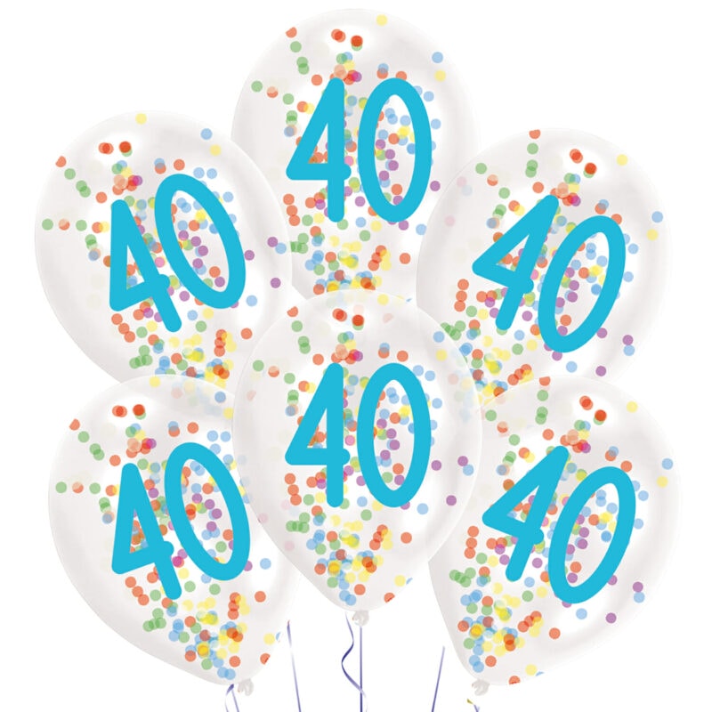 baloes 40 anos confetis