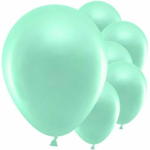 10 balões verde menta Metalizado 30 cm
