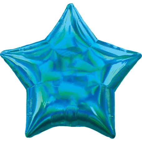 balao estrela azul holográfico