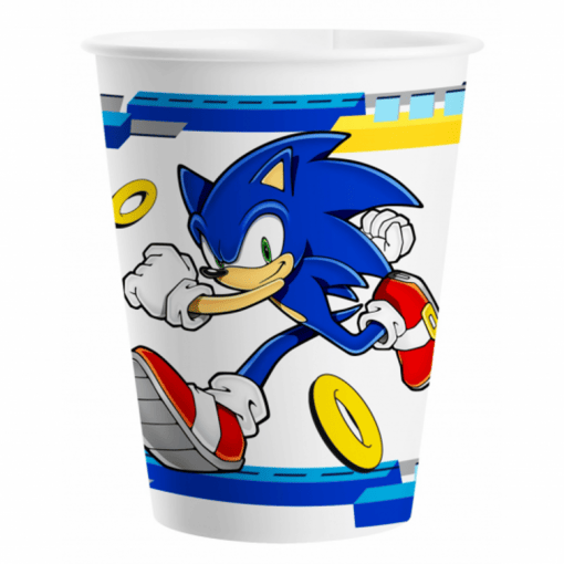 8 Copos de Papel Sonic The Hedgehog 200 ml