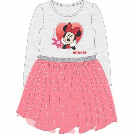 Vestido Criança Minnie Glitter Manga Comprida