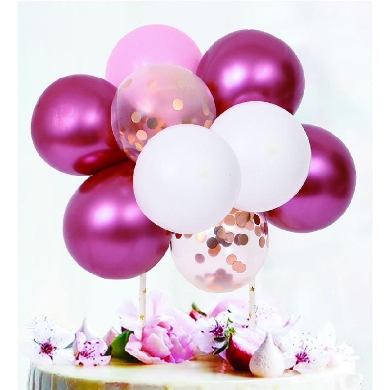 KIT Mini Balões Rosa para Bolos