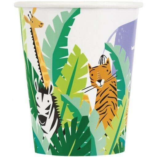 copos de papel selva animais festa safari