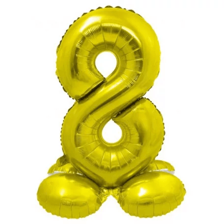 Super Balão nº 8 Dourado com Base 72 cm