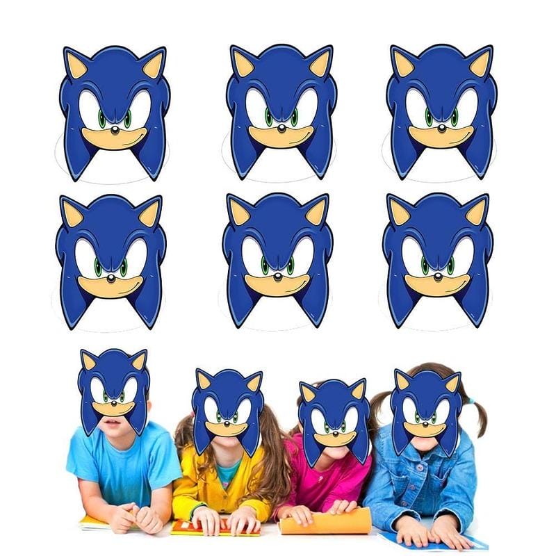6 Máscaras de Festa Sonic