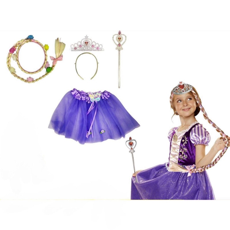 Conjunto Disfarce Criança Princesa Rapunzel