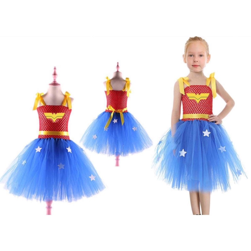 Vestido Criança Super Heroína 4 a 6 Anos