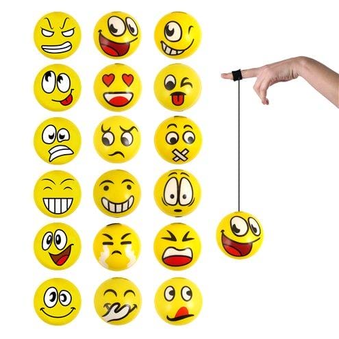 Brinde Bola Emoji com Cordão Elástico 6 cm
