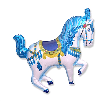 Balão Mini Foil Cavalo Circo Azul