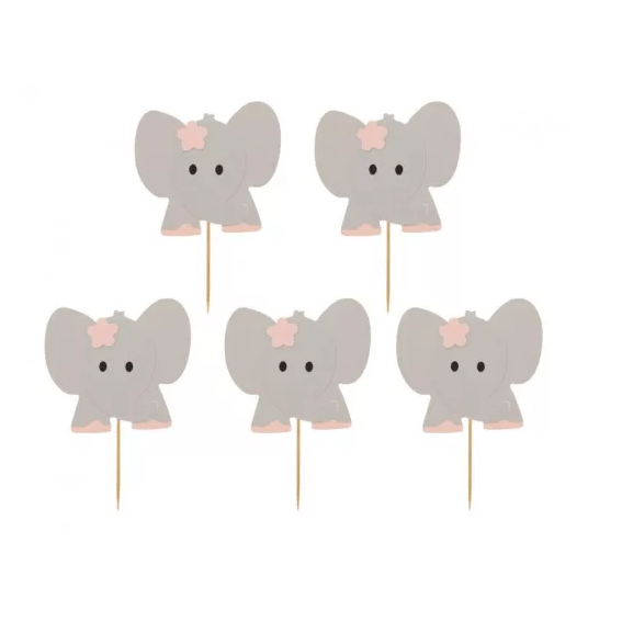 10 Mini Topos Bolo Elefante Rosa
