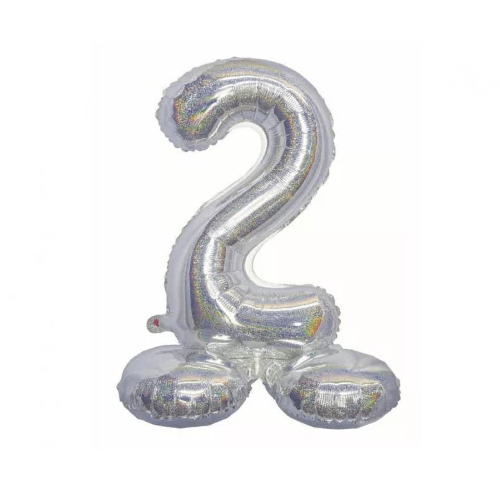 Balão Nº 2 Holográfico com Base 72 cm