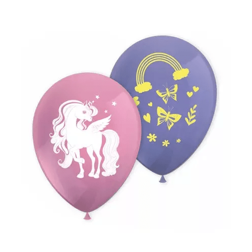 8 Balões de Festa Látex Unicórnio 30 cm