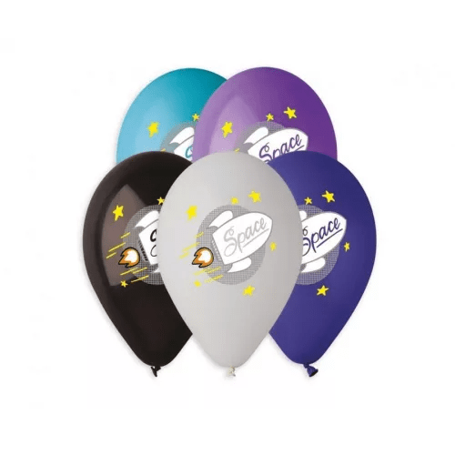 5 Balões Latex Festa no Espaço 33 cm