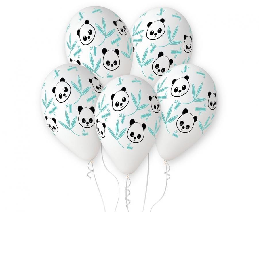 5 Balões Latex Festa Panda 33 cm