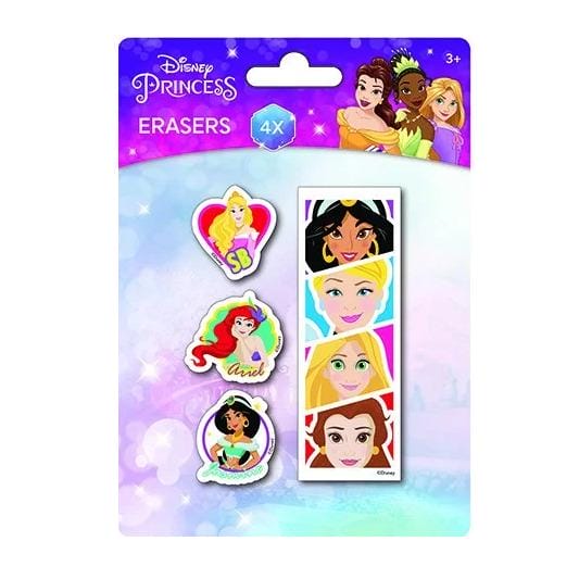 Conjunto de 4 Borrachas Princesas Disney