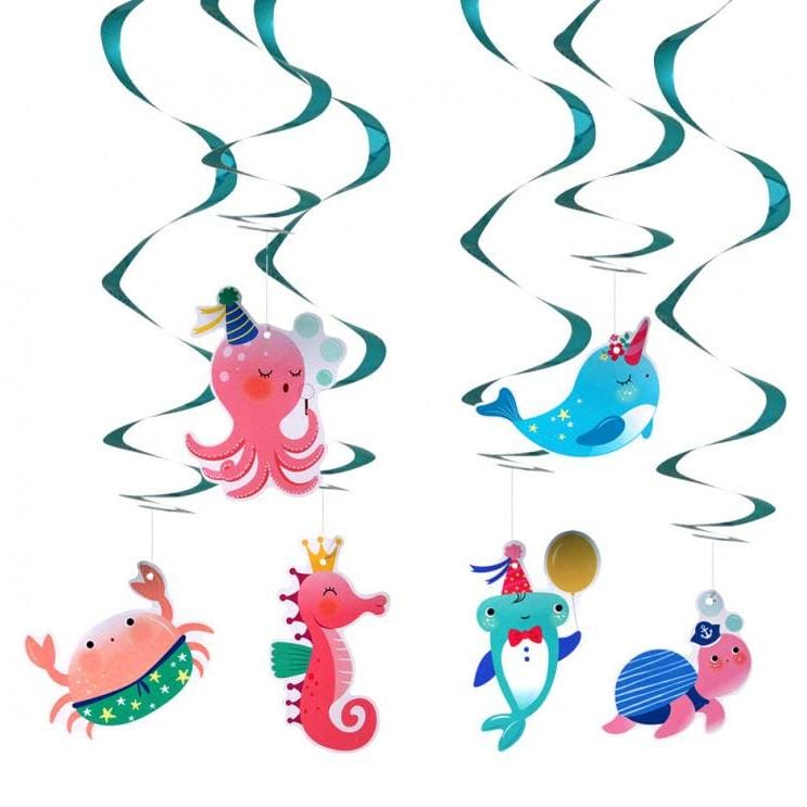 6 Confetis Decorativos Animais do Mar 70 cm