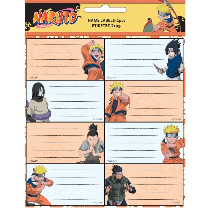 16 Autocolantes Identificadores Naruto