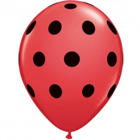 8 Balões Vermelhos Bolinhas 30 cm