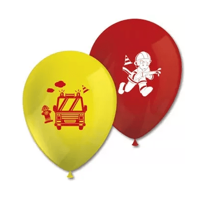 8 Balões Látex Festa Bombeiro