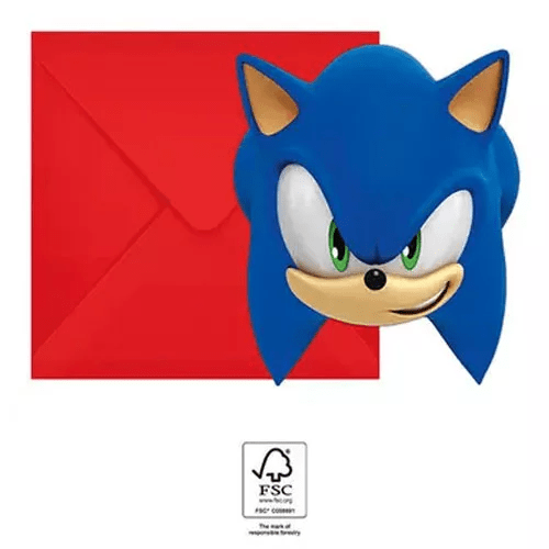 6 Convites Aniversário do Sonic