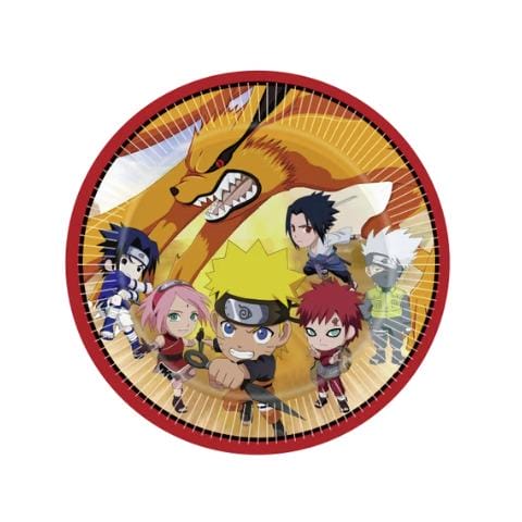 10 Pratos Papel Naruto 17 cm