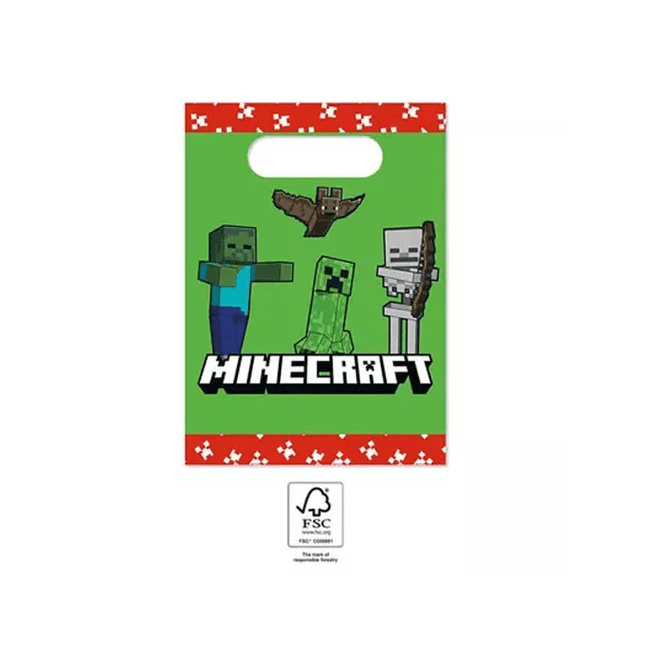 8 Sacos Oferta Papel Minecraft ⋆ Festa Na Hora