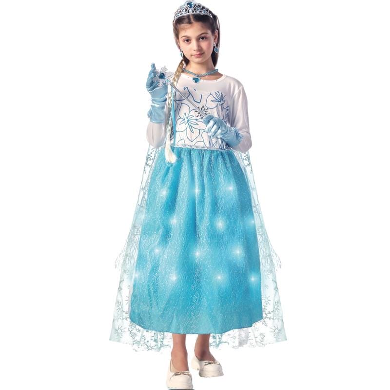 Fato Disfarce Princesa Elsa Frozen com Luz 3 a 4 anos