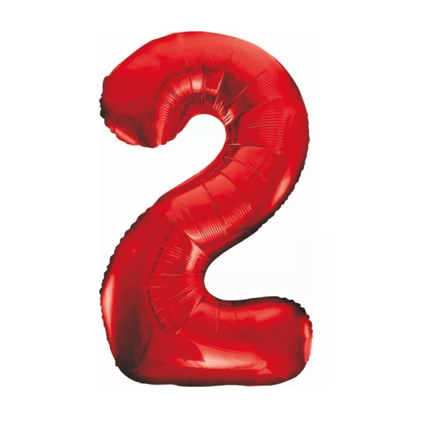 Balão Foil Festa Nº 2 Vermelho 85 cm