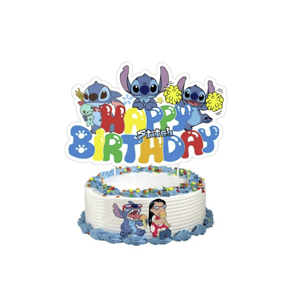 Topo Bolo Papel Festa do Stitch